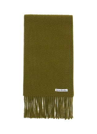 Detail View - Click To Enlarge - ACNE STUDIOS - Logo Fringed Wool Scarf