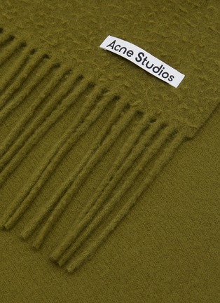 Detail View - Click To Enlarge - ACNE STUDIOS - Logo Fringed Wool Scarf