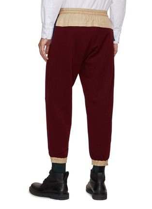 Back View - Click To Enlarge - KOLOR BEACON - Contrasting Patchwork Waistband Jogger Pants