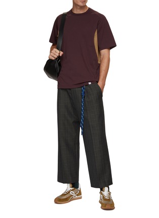 Figure View - Click To Enlarge - KOLOR BEACON - Contrast Underarm Insert Crewneck T-Shirt