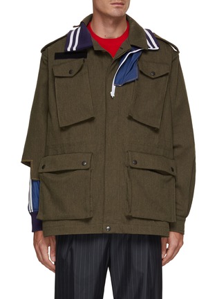 Main View - Click To Enlarge - KOLOR BEACON - Tracksuit Sleeve And Collar Detail Quad Pocket Field Jacket