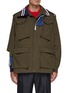 Main View - Click To Enlarge - KOLOR BEACON - Tracksuit Sleeve And Collar Detail Quad Pocket Field Jacket