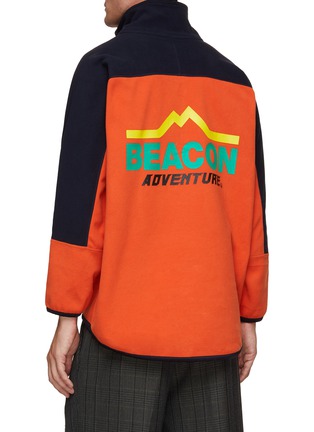 Back View - Click To Enlarge - KOLOR BEACON - Colour Block Half Zip Sweatshirt