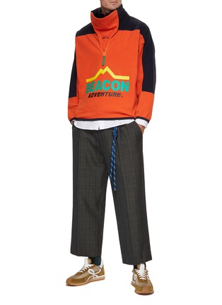 Figure View - Click To Enlarge - KOLOR BEACON - Colour Block Half Zip Sweatshirt
