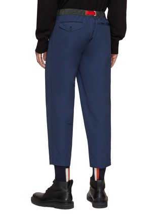 Back View - Click To Enlarge - KOLOR BEACON - Contrast Waist With Belt Cropped Wide Leg Pants