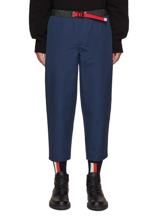 Main View - Click To Enlarge - KOLOR BEACON - Contrast Waist With Belt Cropped Wide Leg Pants