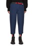 Main View - Click To Enlarge - KOLOR BEACON - Contrast Waist With Belt Cropped Wide Leg Pants