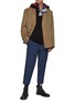 Figure View - Click To Enlarge - KOLOR BEACON - Contrast Waist With Belt Cropped Wide Leg Pants