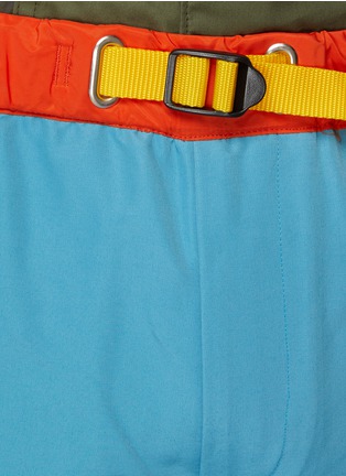  - KOLOR BEACON - Contrast Waist With Belt Cropped Wide Leg Pants