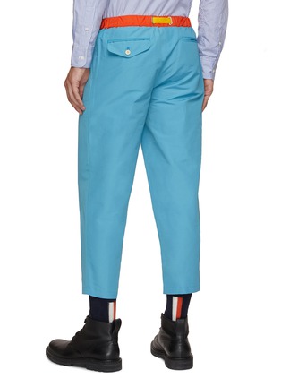 Back View - Click To Enlarge - KOLOR BEACON - Contrast Waist With Belt Cropped Wide Leg Pants