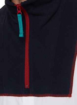  - KOLOR BEACON - Contrast Fleece Quarter Zip Button Down Shirt