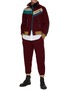 Figure View - Click To Enlarge - KOLOR BEACON - Contrast Fleece Quarter Zip Button Down Shirt