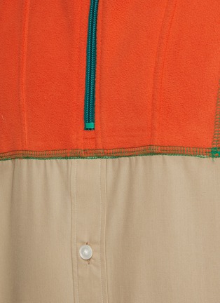  - KOLOR BEACON - Contrast Fleece Quarter Zip Button Down Shirt