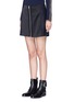 Front View - Click To Enlarge - RAG & BONE - 'Nettie' felt panel sateen zip-up skirt