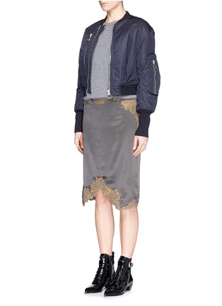 Figure View - Click To Enlarge - RAG & BONE - 'Izabella' scallop lace trim silk skirt