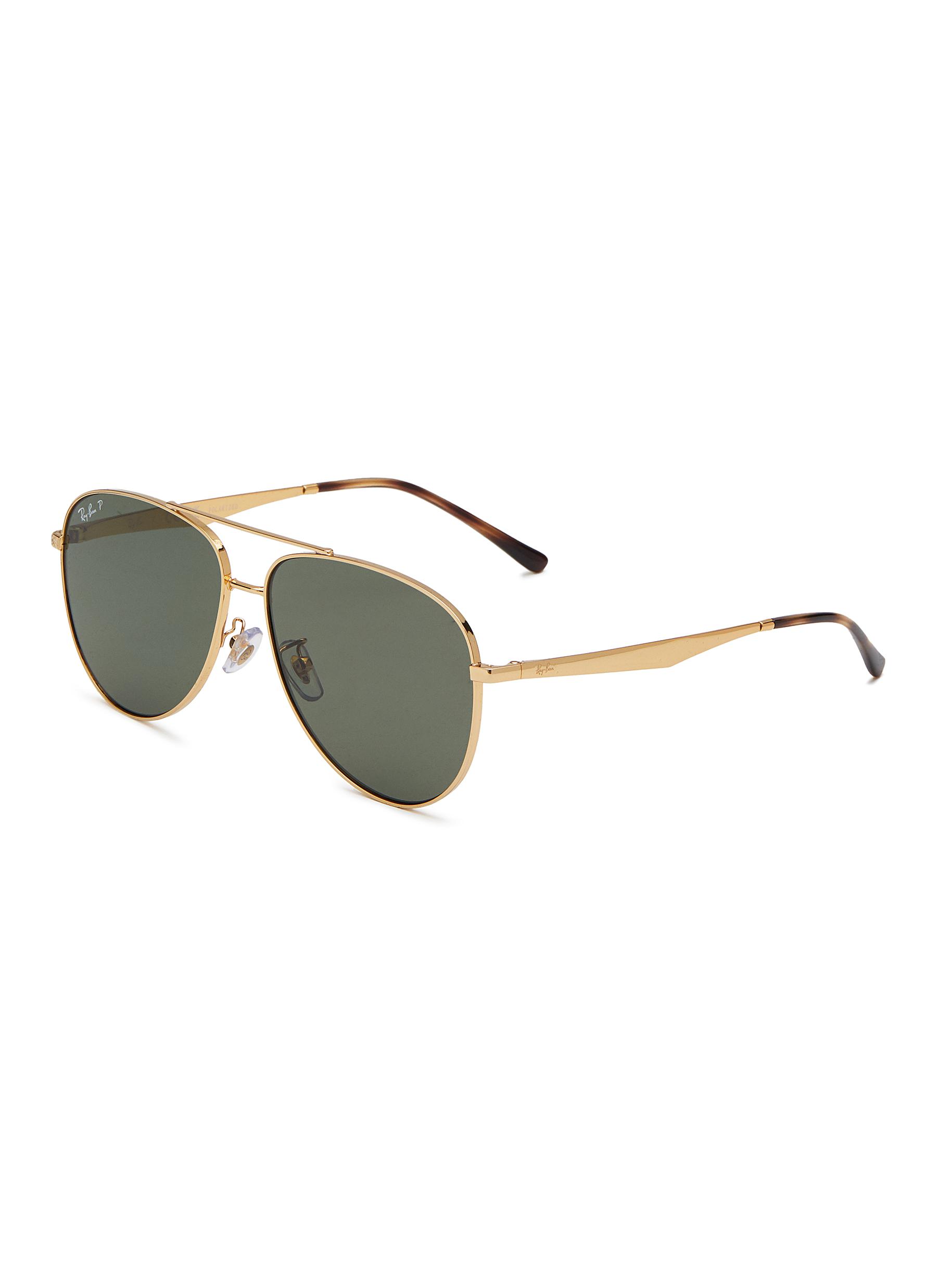Hrinkar Stylish Pilot Full-Frame Metal Polarized Sunglasses for