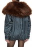 Back View - Click To Enlarge - ALAÏA - Faux Fur Collar Oversized Bomber Jacket