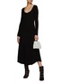 Figure View - Click To Enlarge - ALAÏA - Scoopneck Diagonal Knit Midi Dress