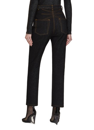 Back View - Click To Enlarge - ALAÏA - Dark Wash Straight Leg Jeans
