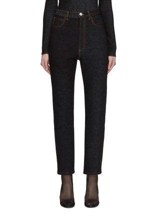 Main View - Click To Enlarge - ALAÏA - Dark Wash Straight Leg Jeans
