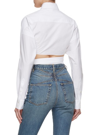 Back View - Click To Enlarge - ALAÏA - Cropped Crossover Belt Shirt