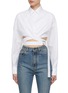 Main View - Click To Enlarge - ALAÏA - Cropped Crossover Belt Shirt