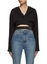 Main View - Click To Enlarge - ALAÏA - Crossover Belt Cropped Hoodie