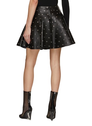 Back View - Click To Enlarge - ALAÏA - Eyelet Leather Skater Skirt