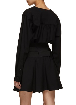 Back View - Click To Enlarge - ALAÏA - Buckle Belted Mini Dress