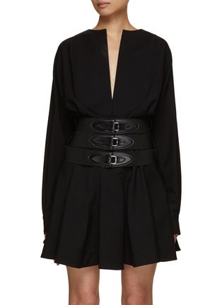 Main View - Click To Enlarge - ALAÏA - Buckle Belted Mini Dress