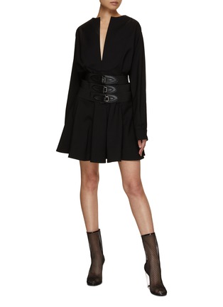 Figure View - Click To Enlarge - ALAÏA - Buckle Belted Mini Dress