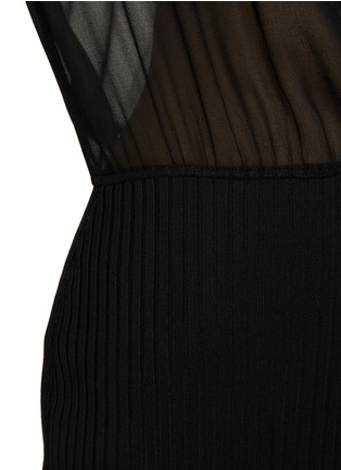  - ALAÏA - Hooded Bi-Fabric Knit Maxi Dress