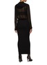 Back View - Click To Enlarge - ALAÏA - Hooded Bi-Fabric Knit Maxi Dress