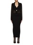 Main View - Click To Enlarge - ALAÏA - Hooded Bi-Fabric Knit Maxi Dress