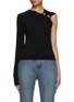 Main View - Click To Enlarge - ALAÏA - Asymmetrical Metal Pin Draped Top