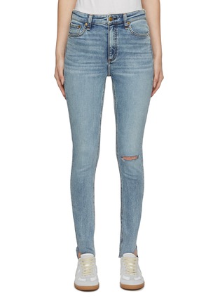 Main View - Click To Enlarge - RAG & BONE - Nina Ribbed Knee Skinny Jeans