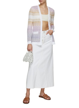 Figure View - Click To Enlarge - MISSONI - Chevron Knit Belted Cardigan