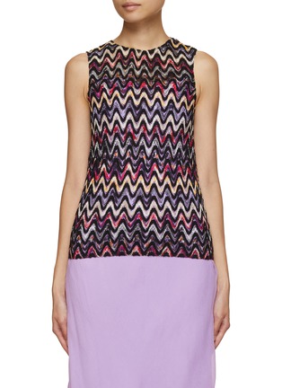 Main View - Click To Enlarge - MISSONI - Zig Zag Wool Lace Tank Top