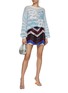Figure View - Click To Enlarge - MISSONI - Zig Zag Motif Wool Mini Skirt