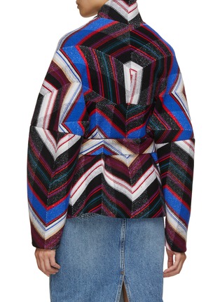 Back View - Click To Enlarge - MISSONI - Belted Zig Zag Wool Jacket