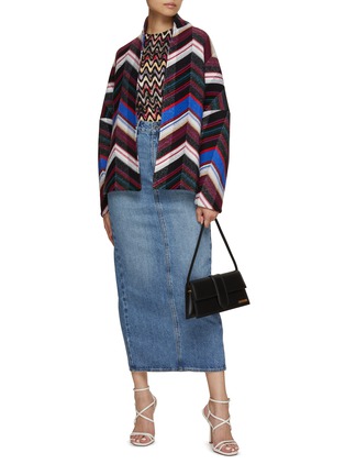 Figure View - Click To Enlarge - MISSONI - Belted Zig Zag Wool Jacket