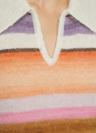  - MISSONI - Striped Mohair Alpaca Short Sleeve Polo