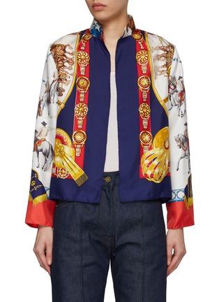 Main View - Click To Enlarge - LILYEVE - Silk Stand Collar Jacket