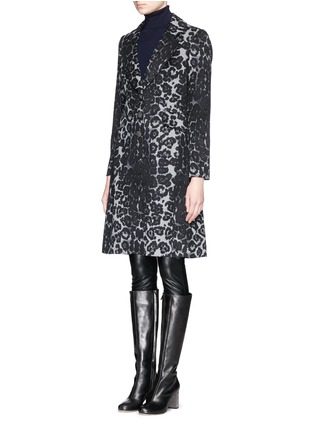 Front View - Click To Enlarge - ST. JOHN - Leopard print felted wool coat
