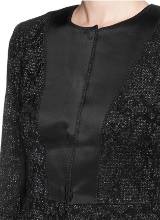 Detail View - Click To Enlarge - ST. JOHN - Satin panel metallic stretch knit jacket