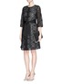 Figure View - Click To Enlarge - ST. JOHN - Camellia crochet lace organza topper jacket
