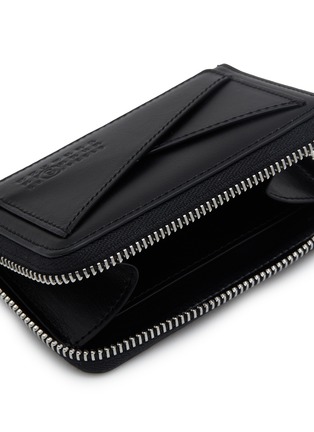 Detail View - Click To Enlarge - MM6 MAISON MARGIELA - Number Logo Debossed Leather Zip Wallet