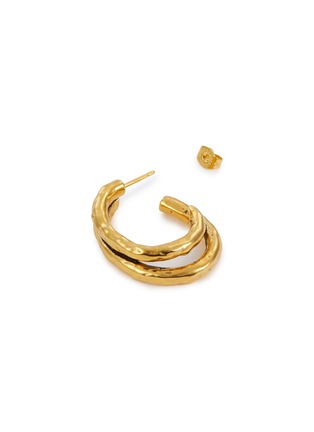Detail View - Click To Enlarge - GOOSSENS - Lutece Double Band 24K Gold Plated Hoop Earrings