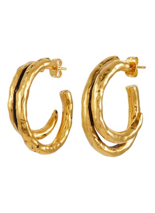 Main View - Click To Enlarge - GOOSSENS - Lutece Double Band 24K Gold Plated Hoop Earrings