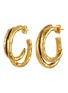 Main View - Click To Enlarge - GOOSSENS - Lutece Double Band 24K Gold Plated Hoop Earrings